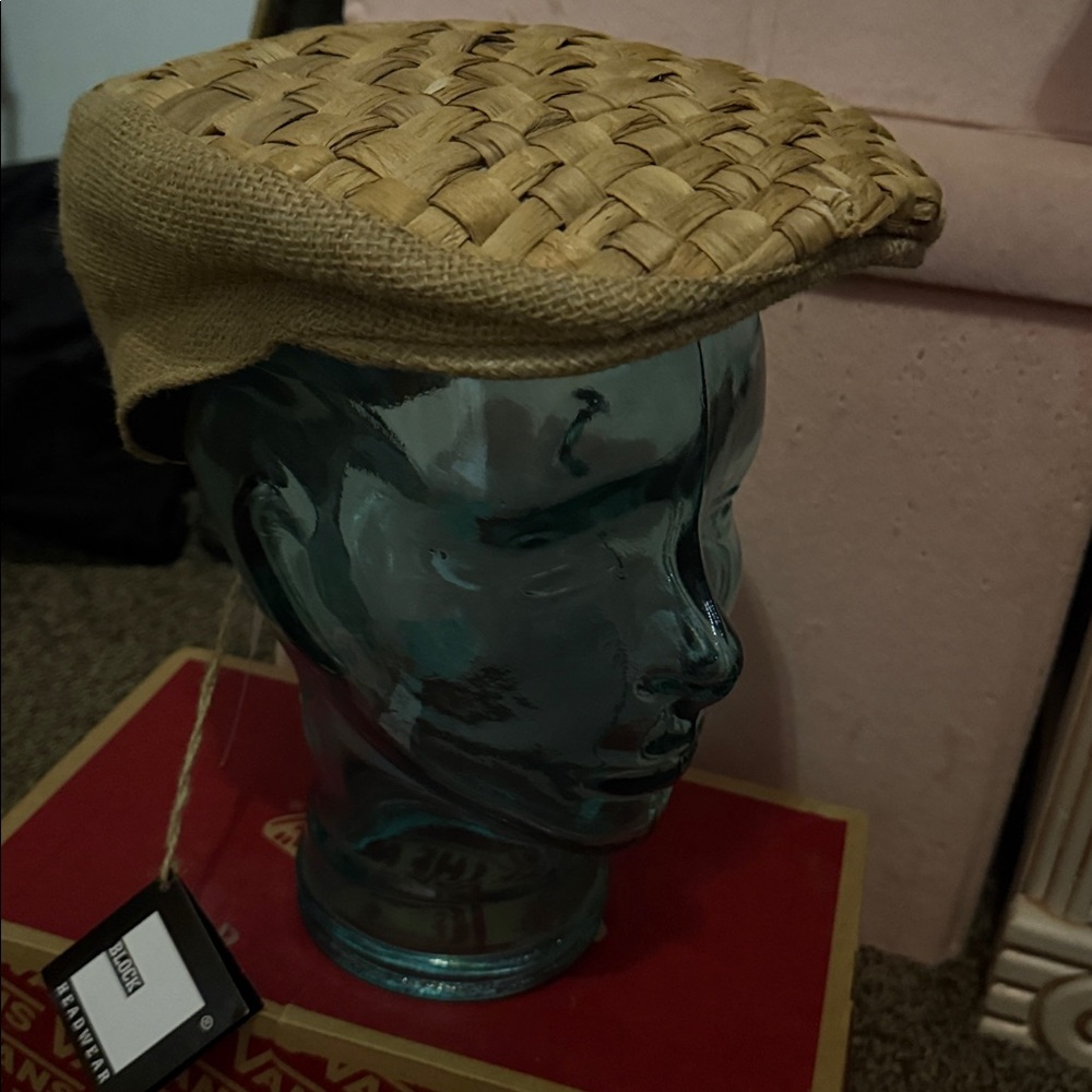 Woven Tan Flat Cap